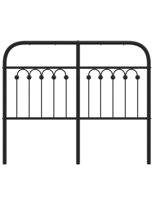 Kovové čelo postele černé 120 cm