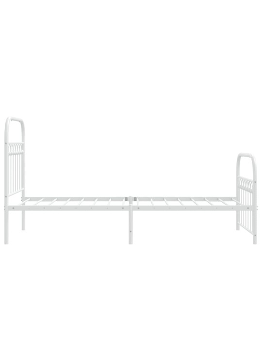 Kovový rám postele s hlavovým a nožním čelem bílý 80 x 200 cm