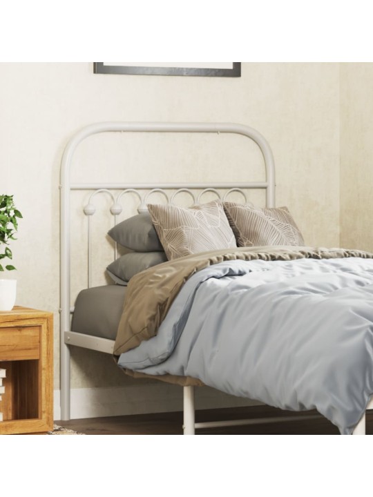 Kovové čelo postele bílé 75 cm
