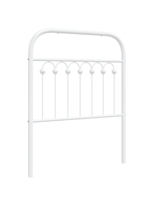 Kovové čelo postele bílé 80 cm