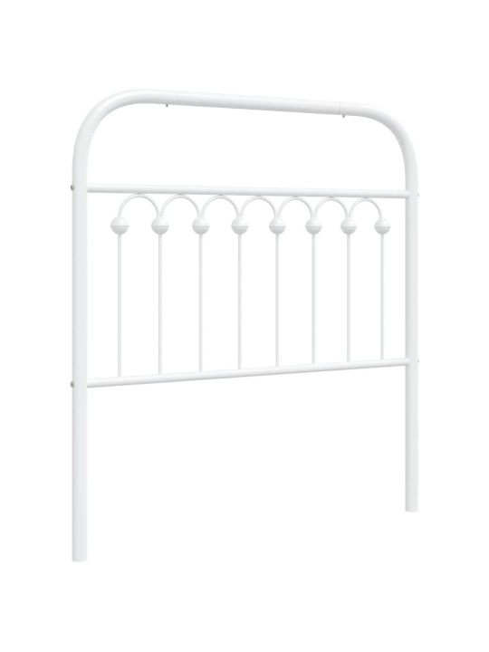 Kovové čelo postele bílé 90 cm