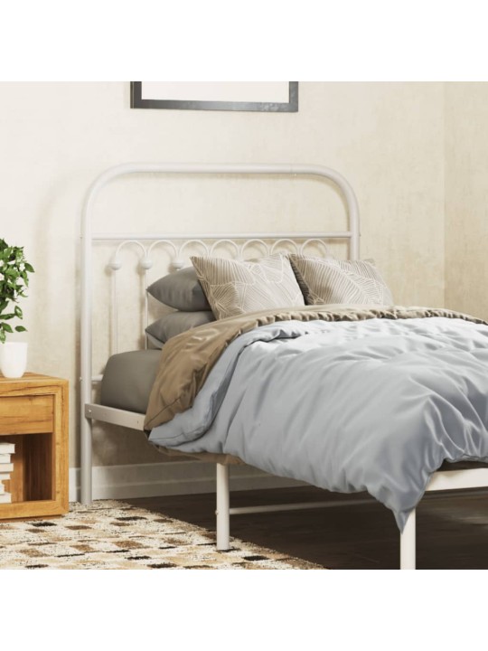 Kovové čelo postele bílé 90 cm