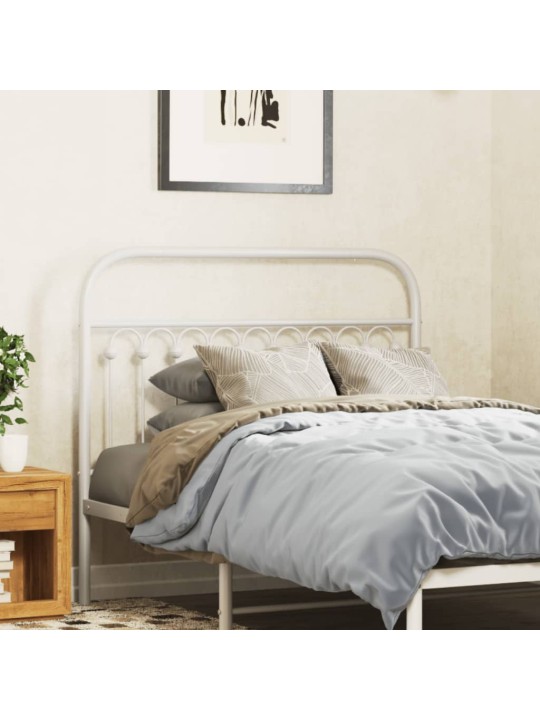 Kovové čelo postele bílé 107 cm