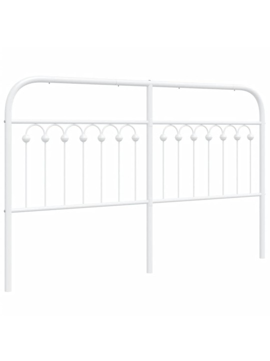 Kovové čelo postele bílé 150 cm