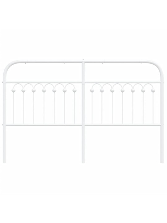 Kovové čelo postele bílé 150 cm