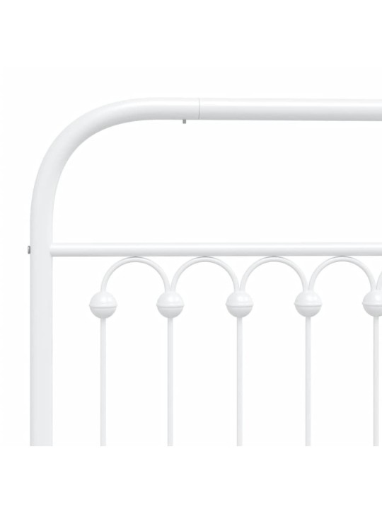 Kovové čelo postele bílé 150 cm