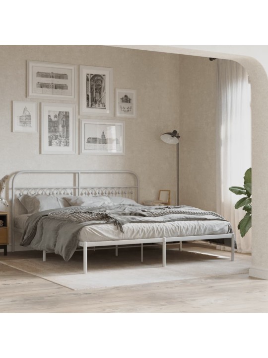 Kovové čelo postele bílé 180 cm