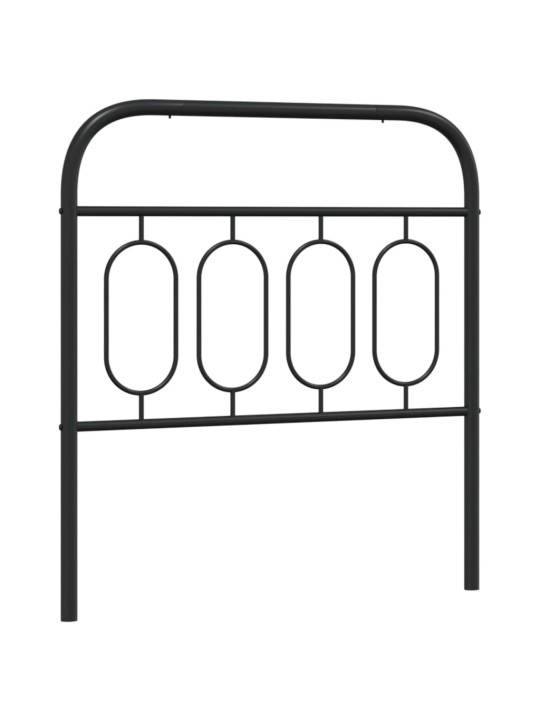 Kovové čelo postele černé 80 cm