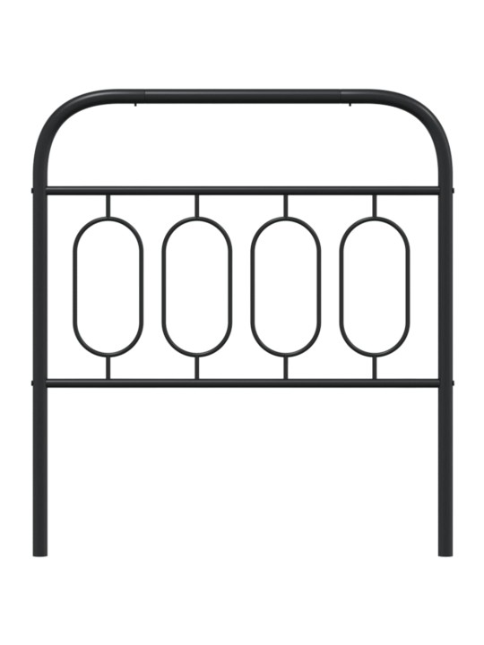 Kovové čelo postele černé 80 cm