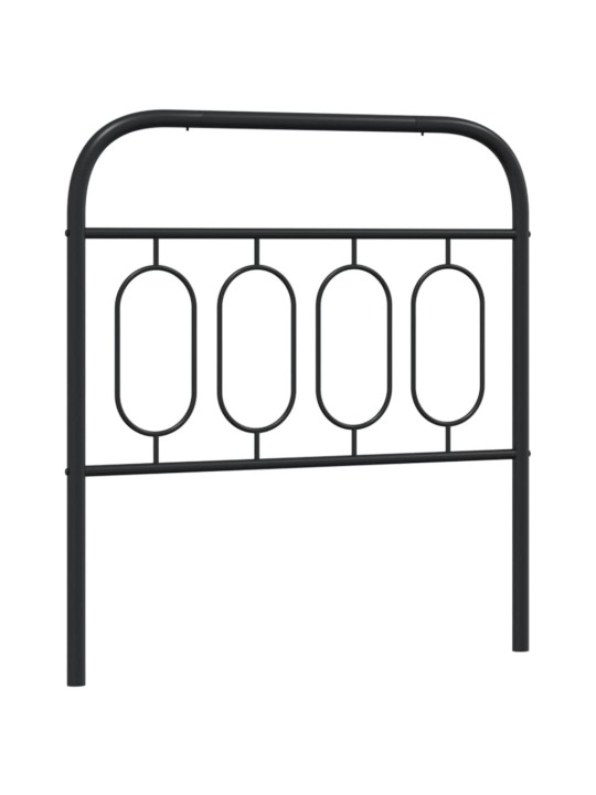 Kovové čelo postele černé 90 cm
