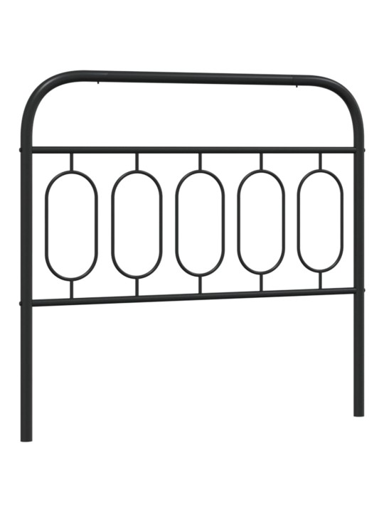 Kovové čelo postele černé 100 cm