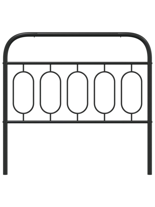 Kovové čelo postele černé 100 cm