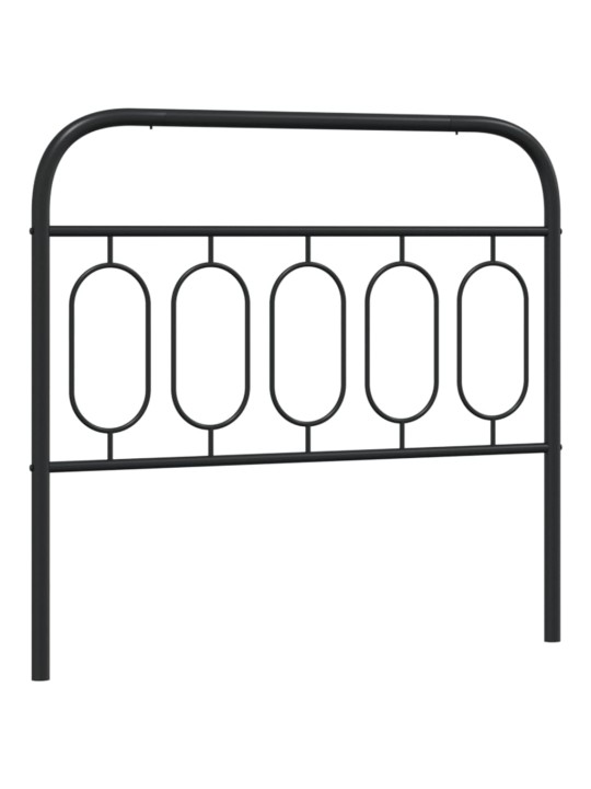 Kovové čelo postele černé 107 cm