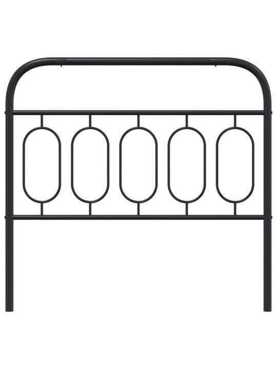 Kovové čelo postele černé 107 cm