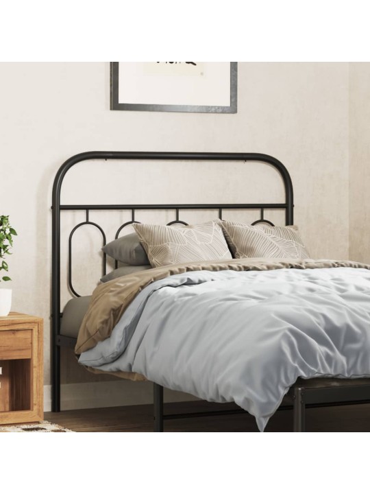Kovové čelo postele černé 107 cm