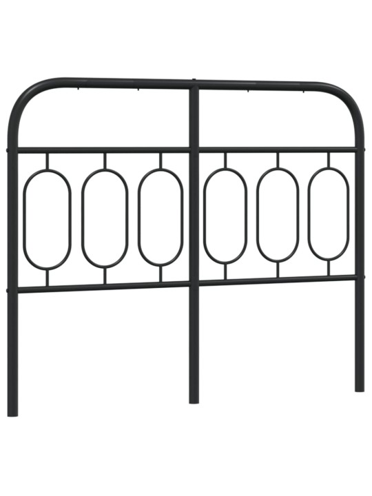 Kovové čelo postele černé 120 cm