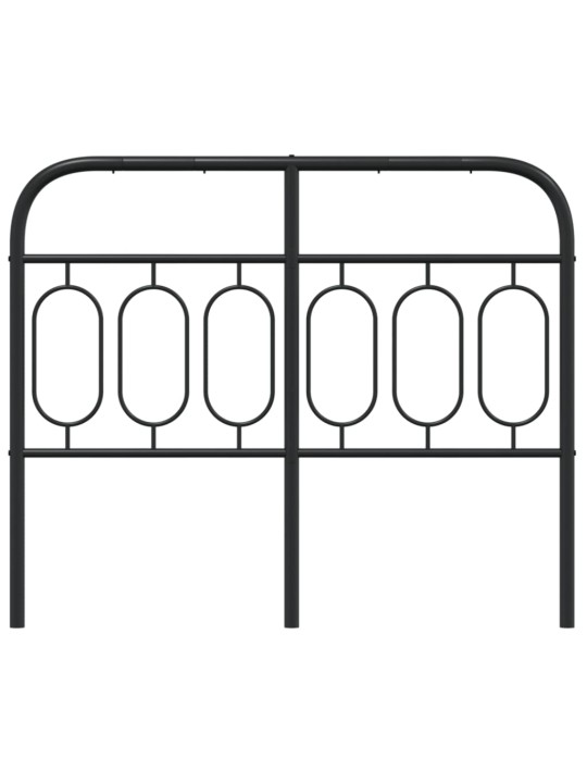 Kovové čelo postele černé 120 cm
