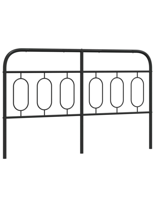 Kovové čelo postele černé 137 cm