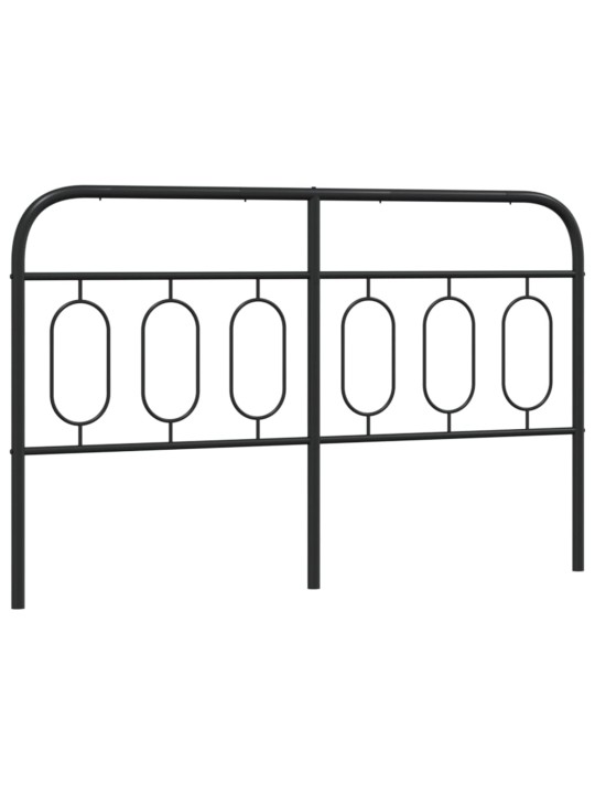 Kovové čelo postele černé 140 cm