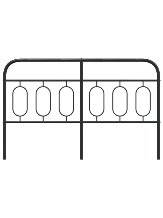 Kovové čelo postele černé 140 cm