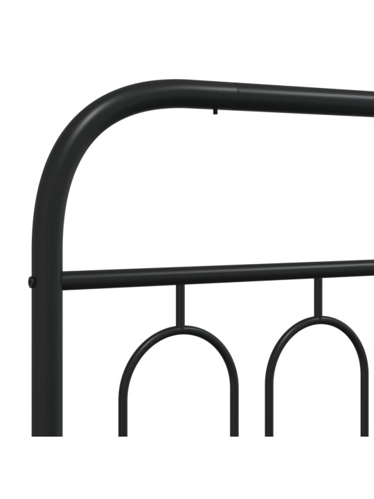 Kovové čelo postele černé 140 cm