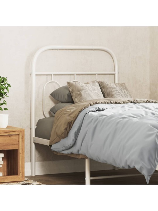 Kovové čelo postele bílé 75 cm