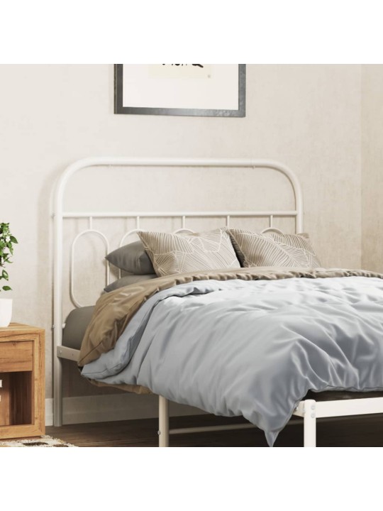 Kovové čelo postele bílé 107 cm