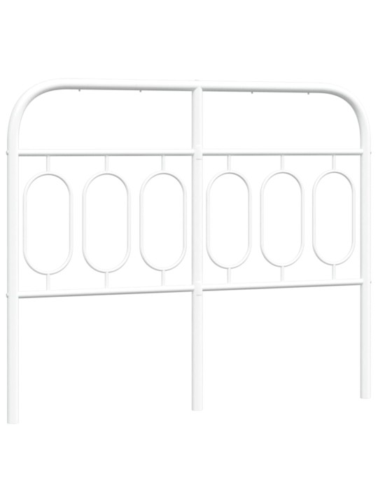 Kovové čelo postele bílé 120 cm