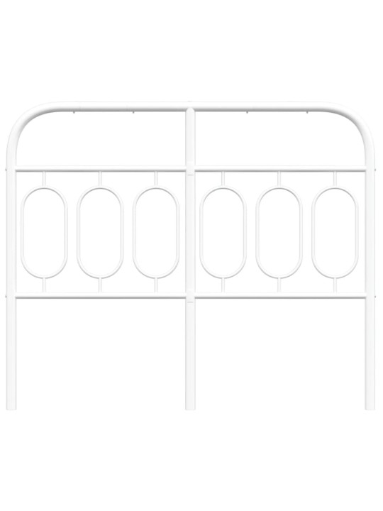 Kovové čelo postele bílé 120 cm