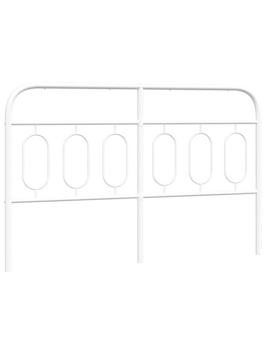 Kovové čelo postele bílé 150 cm
