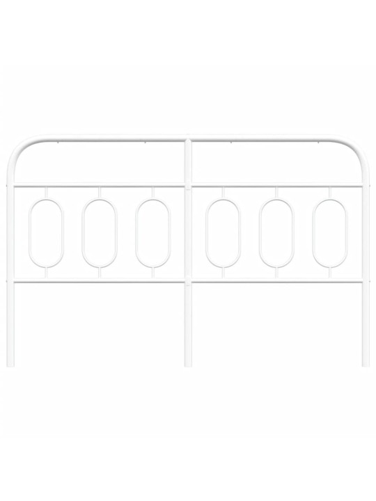 Kovové čelo postele bílé 150 cm