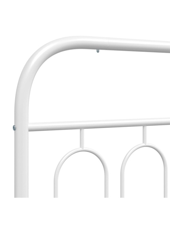 Kovové čelo postele bílé 150 cm