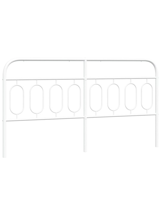 Kovové čelo postele bílé 160 cm