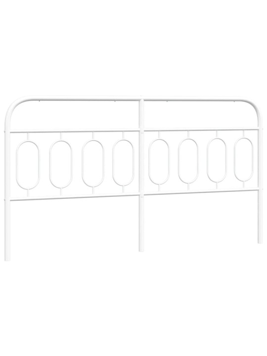 Kovové čelo postele bílé 193 cm