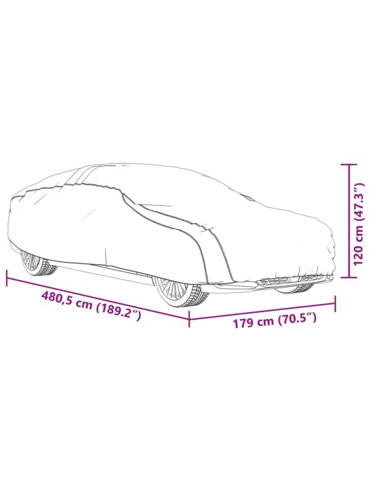 Autopotah pro sedan s popruhy na přezky celý stříbrný L PEVA