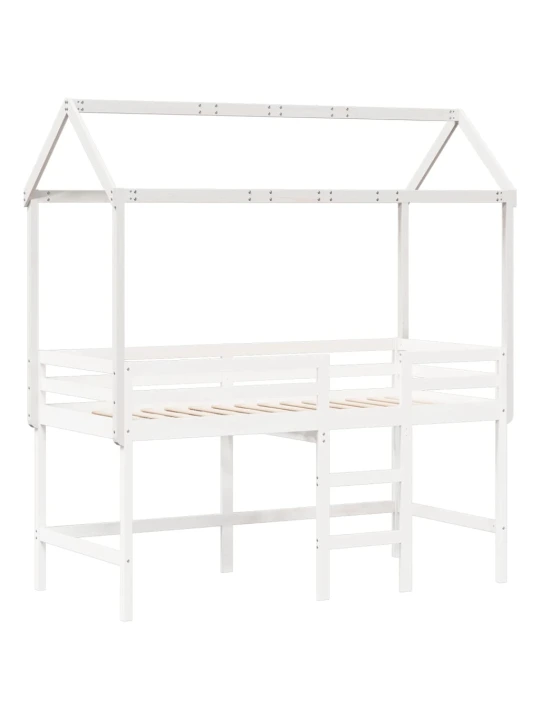 Střecha na dětskou postel bílá 217 x 85,5 x 154 cm borové dřevo