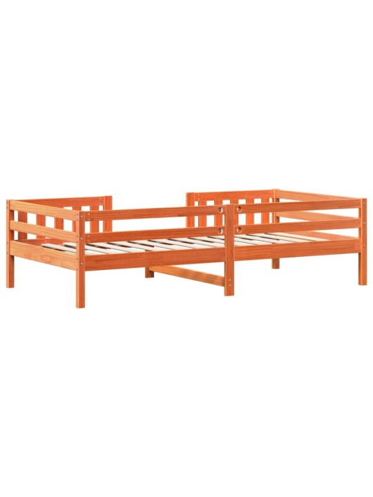 Postel bez matrace voskově hnědá 100 x 200 cm masivní borovice