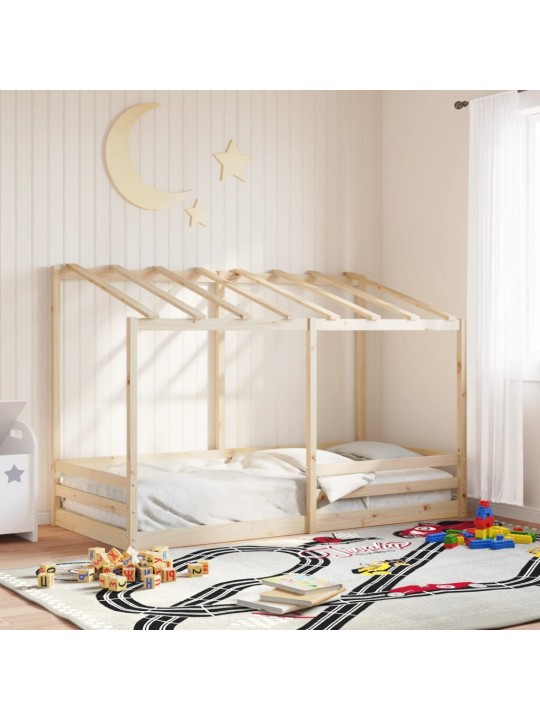 Dětská postel se střechou 80 x 200 cm masivní borové dřevo