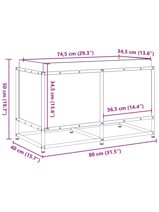 Zahradní truhlík 80 x 40 x 50 cm impregnované borové dřevo