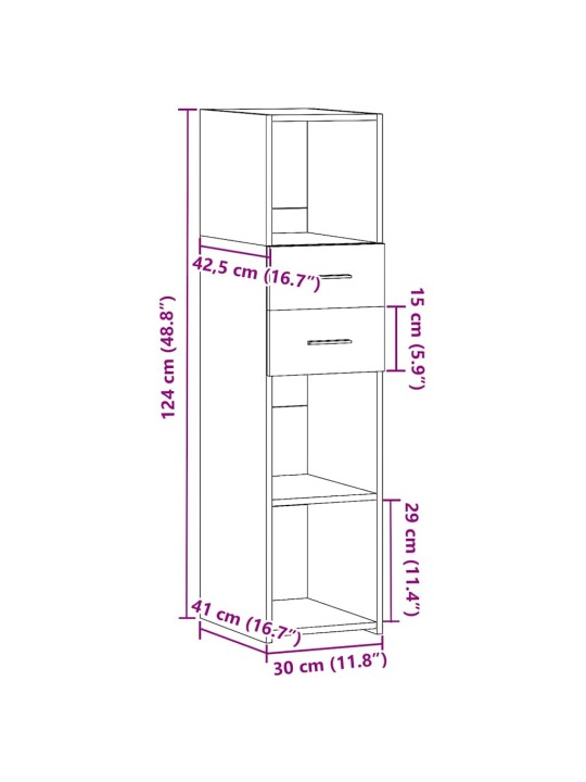 Skříň highboard bílá 30 x 42,5 x 124 cm kompozitní dřevo