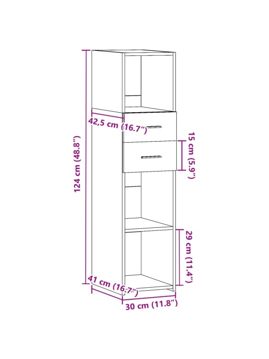 Skříň highboard dub sonoma 30 x 42,5 x 124 cm kompozitní dřevo