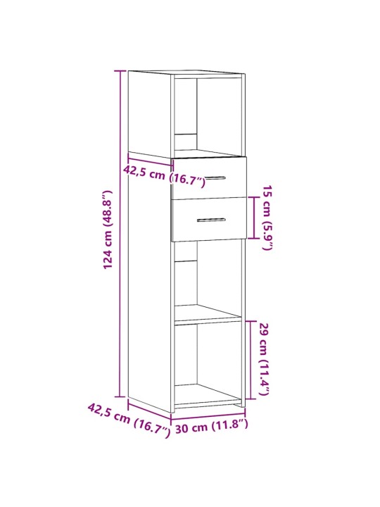 Skříň highboard šedá sonoma 30 x 42,5 x 124 cm kompozitní dřevo