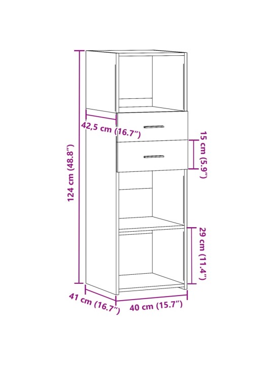Skříň highboard dub sonoma 40 x 42,5 x 124 cm kompozitní dřevo