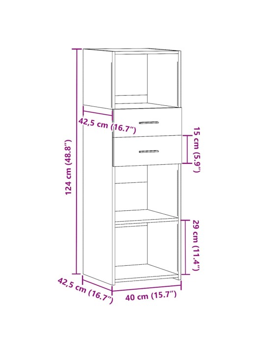 Skříň highboard kouřový dub 40 x 42,5 x 124 cm kompozitní dřevo