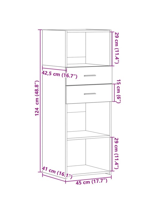 Skříň highboard dub sonoma 45 x 42,5 x 124 cm kompozitní dřevo