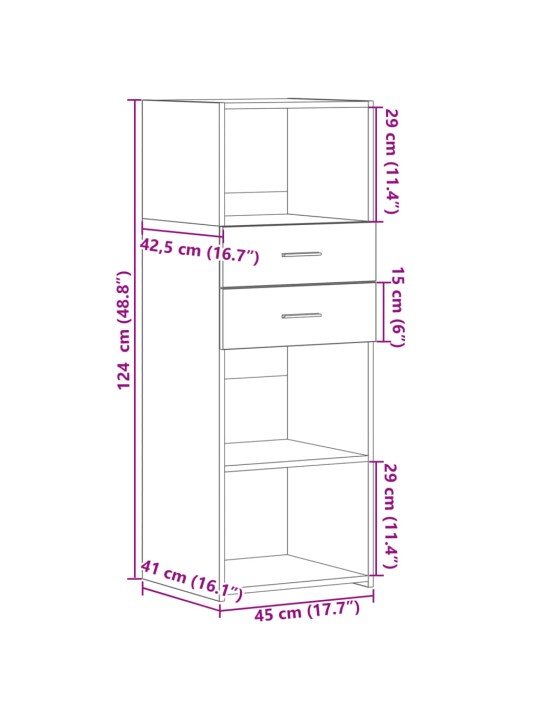 Skříň highboard kouřový dub 45 x 42,5 x 124 cm kompozitní dřevo