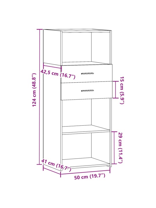 Skříň highboard černá 50 x 42,5 x 124 cm kompozitní dřevo