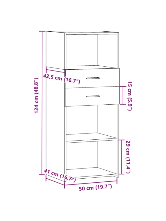 Skříň highboard černá 50 x 42,5 x 124 cm kompozitní dřevo