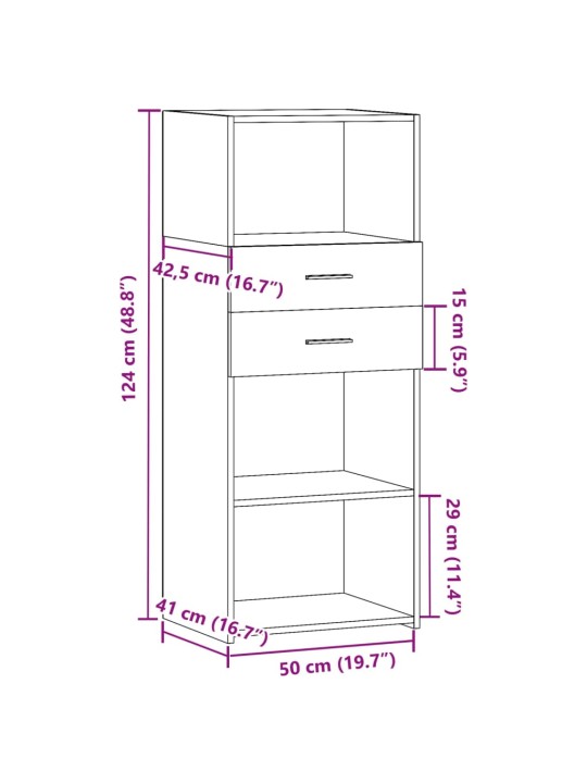 Skříň highboard betonově šedá 50 x 42,5 x 124 kompozitní dřevo