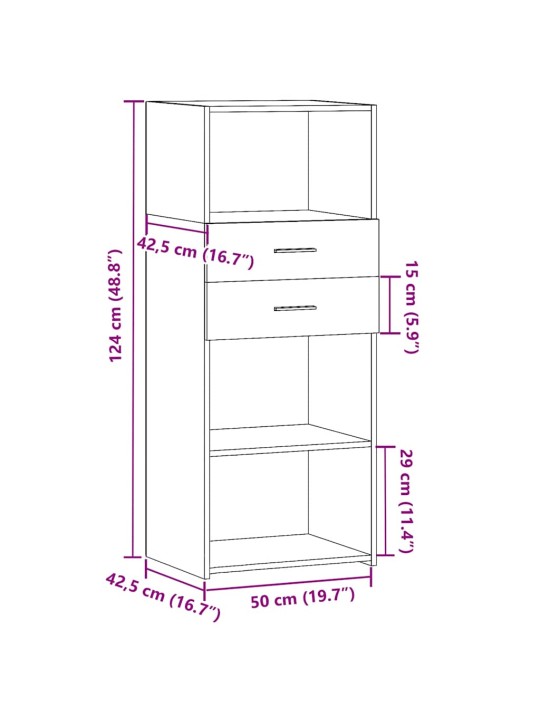 Skříň highboard šedá sonoma 50 x 42,5 x 124 cm kompozitní dřevo